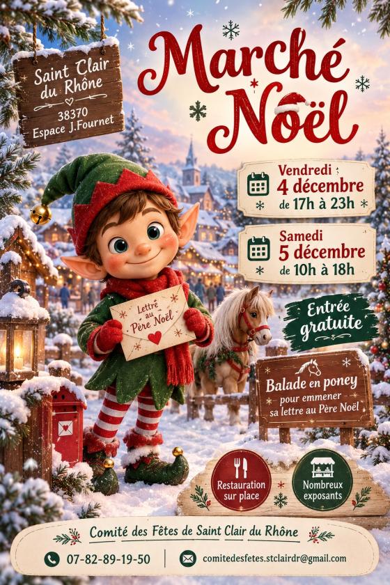 sortie à ST CLAIR DU RHONE, Isère. MARCHÉ DE NOEL Sortir à ST CLAIR DU RHONE(Isère). ST CLAIR DU RHONE.