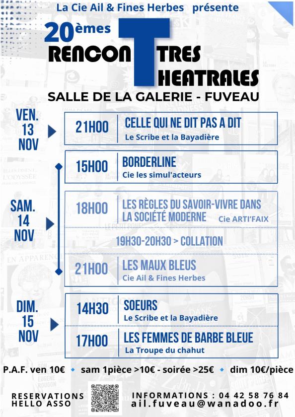 sortie à FUVEAU, Bouches du Rhône. 20ÈMES RENCONTRES THEATRALES Sortir à FUVEAU(Bouches du Rhône). FUVEAU.