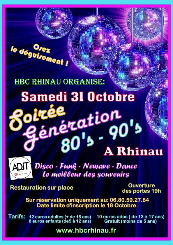 sortie à RHINAU, Bas Rhin. GRANDE SOIRÉE GÉNÉRATION 80'S - 90'S Sortir à RHINAU(Bas Rhin). RHINAU.