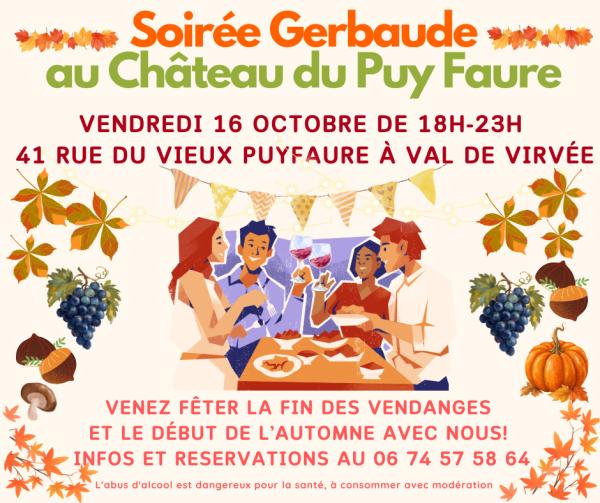 sortie à AUBIE ET ESPESSAS, Gironde. SOIRÉE GERBAUDE CHÂTEAU DU PUY FAURE Sortir à AUBIE ET ESPESSAS(Gironde). AUBIE ET ESPESSAS.