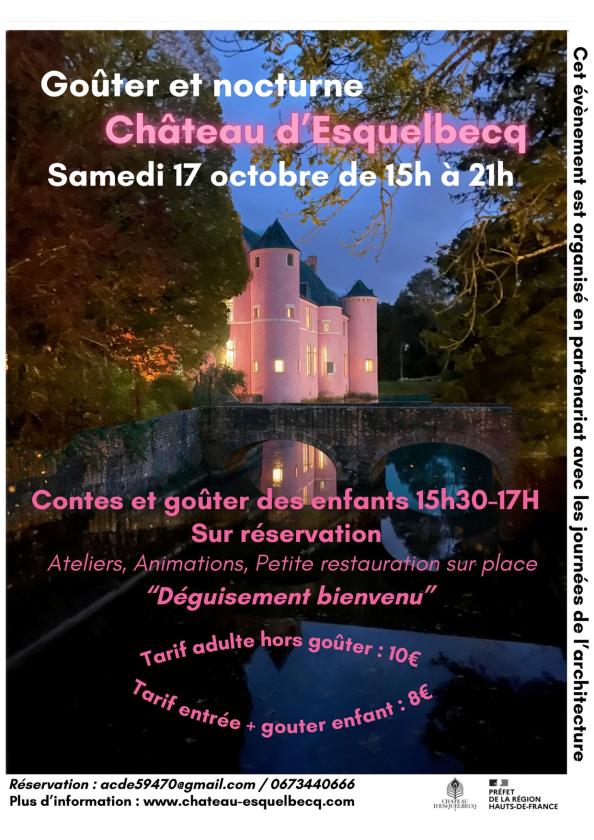 sortie à ESQUELBECQ, Nord. GOÛTER ET NOCTURNE AU CHÂTEAU D'ESQUELBECQ Sortir à ESQUELBECQ(Nord). ESQUELBECQ.