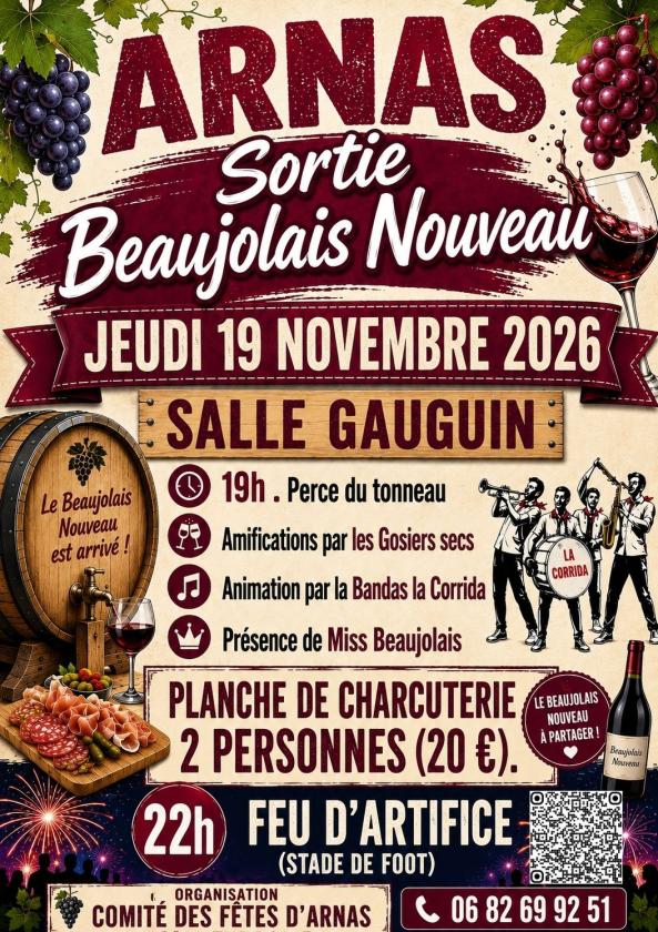 sortie à ARNAS, Rhône. SORTIE BEAUJOLAIS NOUVEAU Sortir à ARNAS(Rhône). ARNAS.