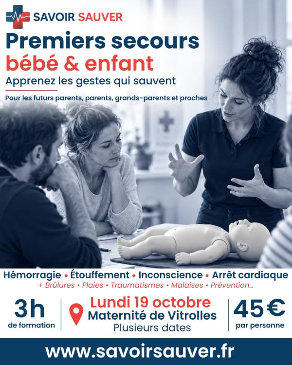 sortie à VITROLLES, Bouches du Rhône. ATELIER PREMIERS SECOURS BÉBÉ & ENFANT Sortir à VITROLLES(Bouches du Rhône). VITROLLES.