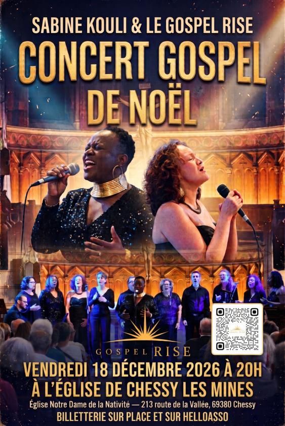 sortie à CHESSY, Rhône. SABINE KOULI ET LE GOSPEL RISE - CONCERT DE NOËL Sortir à CHESSY(Rhône). CHESSY.