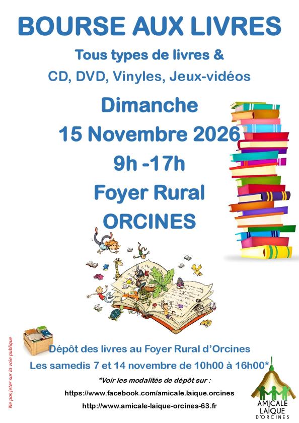 sortie à ORCINES, Puy de Dôme. BOURSE AUX LIVRES Sortir à ORCINES(Puy de Dôme). ORCINES.