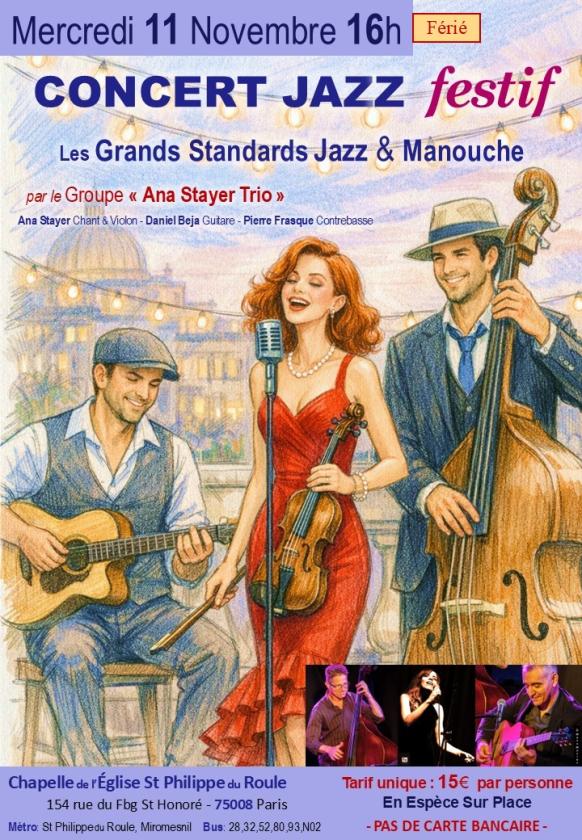 sortie à PARIS 08, Paris. CONCERT JAZZ FESTIF Sortir à PARIS 08(Paris). PARIS 08.