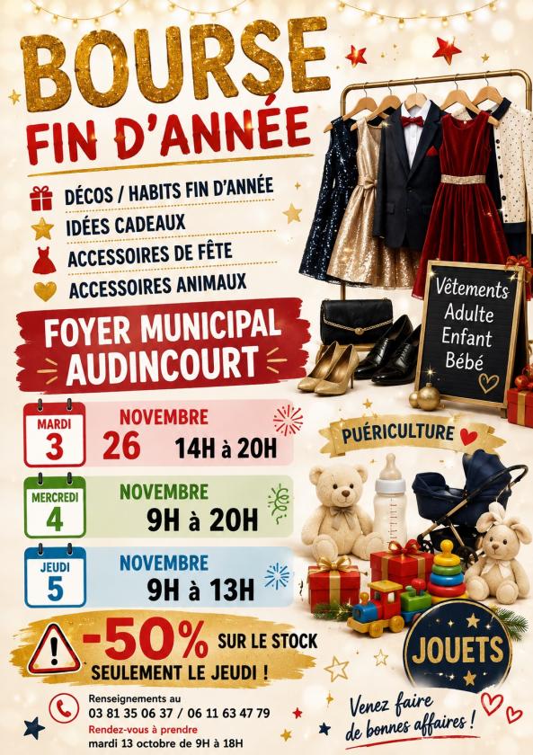 sortie à AUDINCOURT, Doubs. BOURSE AUX JOUETS LIVRES ET DECO DE FIN D ANNEE Sortir à AUDINCOURT(Doubs). AUDINCOURT.