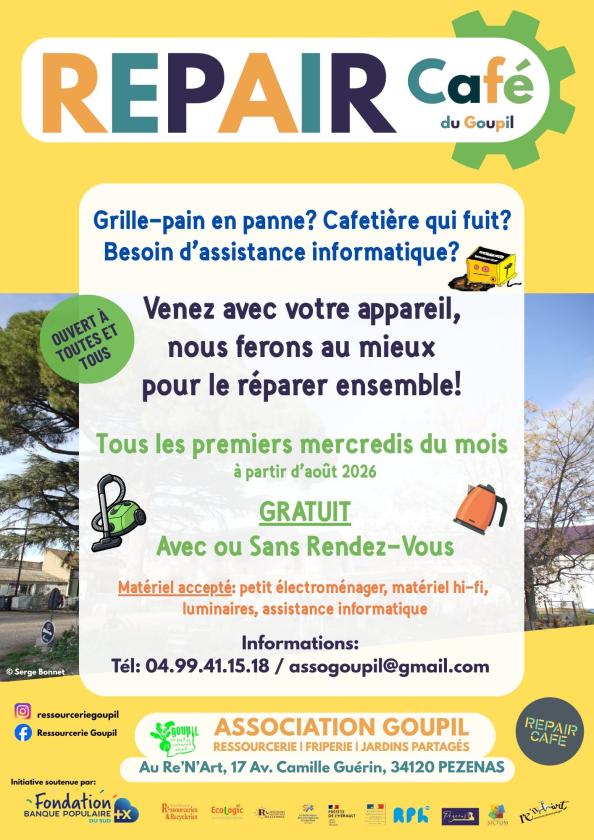 sortie à PEZENAS, Hérault. REPAIR CAFÉ Sortir à PEZENAS(Hérault). PEZENAS.