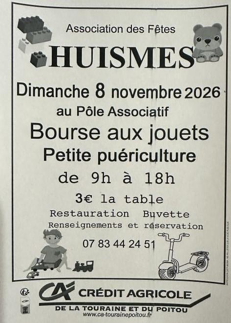 sortie à HUISMES, Indre et Loire. BOURSE AUX JOUETS ET PETITE PUÉRICULTURE Sortir à HUISMES(Indre et Loire). HUISMES.