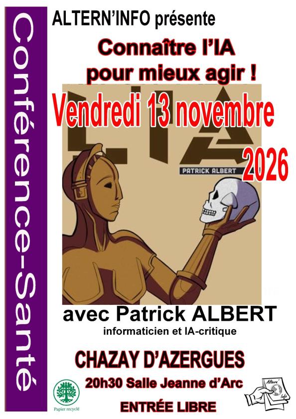 sortie à CHAZAY D AZERGUES, Rhône. CONNAÎTRE L'IA POUR MIEUX AGIR Sortir à CHAZAY D AZERGUES(Rhône). CHAZAY D AZERGUES.