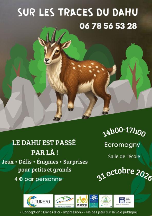 sortie à ECROMAGNY, Haute Saône. SUR LES TRACES DU DAHU Sortir à ECROMAGNY(Haute Saône). ECROMAGNY.