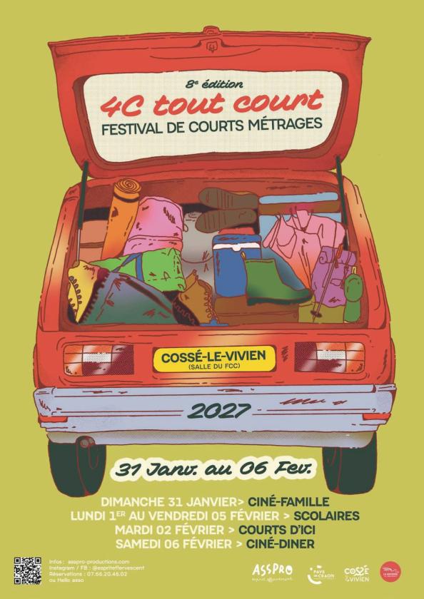 sortie à COSSE LE VIVIEN, Mayenne. 4C TOUT COURT FESTIVAL DE COURTS MÉTRAGES Sortir à COSSE LE VIVIEN(Mayenne). COSSE LE VIVIEN.