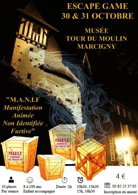 sortie à MARCIGNY, Saône et Loire. ESCAPE GAME LA CRÉATURE MYSTÉRIEUSE "M.A.N.I.F" Sortir à MARCIGNY(Saône et Loire). MARCIGNY.