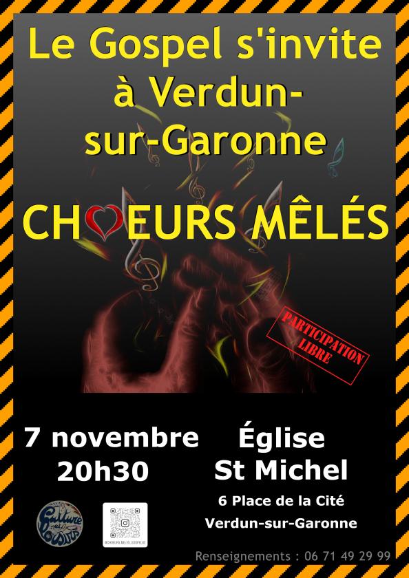 sortie à VERDUN SUR GARONNE, Tarn et Garonne. LE GOSPEL S'INVITE Sortir à VERDUN SUR GARONNE(Tarn et Garonne). VERDUN SUR GARONNE.
