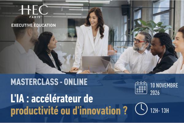 sortie à JOUY EN JOSAS, Yvelines. L'IA: ACCÉLÉRATEUR DE PRODUCTIVITÉ OU D'INNOVATION Sortir à JOUY EN JOSAS(Yvelines). JOUY EN JOSAS.