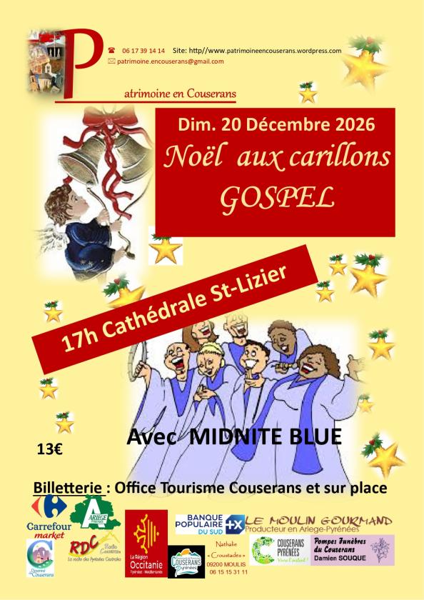 sortie à ST LIZIER, Ariège. NOËL AUX CARILLONS-GOSPEL Sortir à ST LIZIER(Ariège). ST LIZIER.