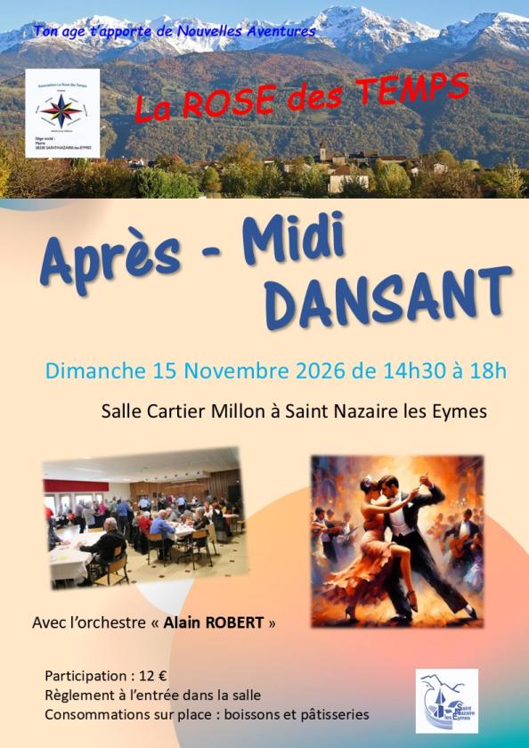 sortie à ST NAZAIRE LES EYMES, Isère. APRES-MIDI DANSANT Sortir à ST NAZAIRE LES EYMES(Isère). ST NAZAIRE LES EYMES.